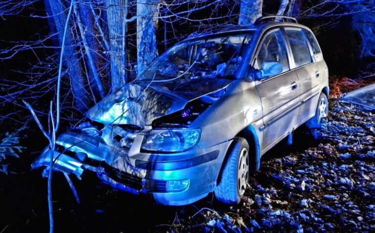 Z avtom zapeljal s ceste in trčil v drevo