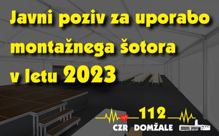 Javni poziv za uporabo montažnega šotora v letu 2023