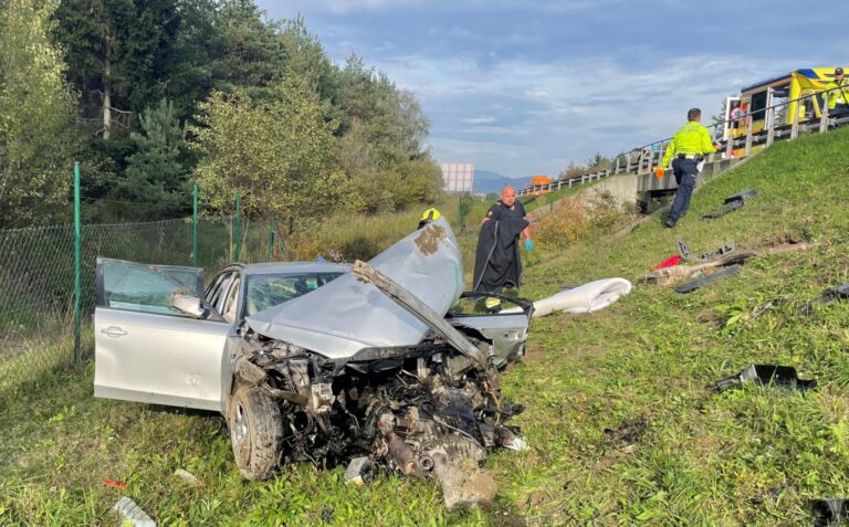 Na AC med Krtino in Domžalami voznik zapeljal s cestišča