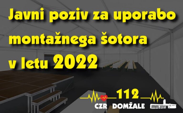 Javni poziv za uporabo montažnega šotora v letu 2022