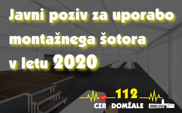 Javni poziv za uporabo montažnega šotora v letu 2020