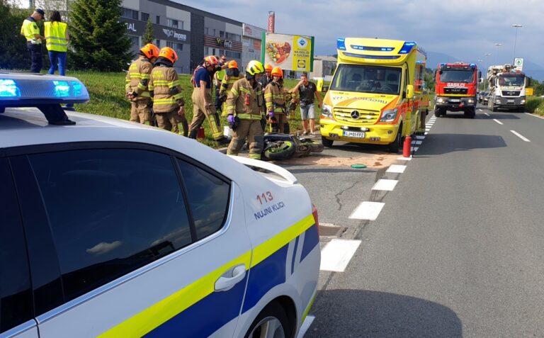 Na trzinski obvoznici padel motorist