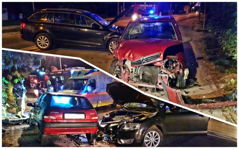 Čelno trčenje dveh osebnih vozil na Ljubljanski cesti v Domžalah