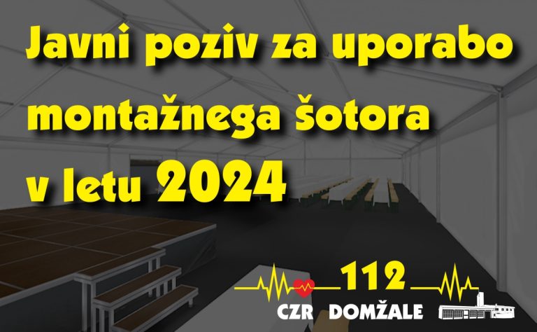 Javni poziv za uporabo montažnega šotora v letu 2024
